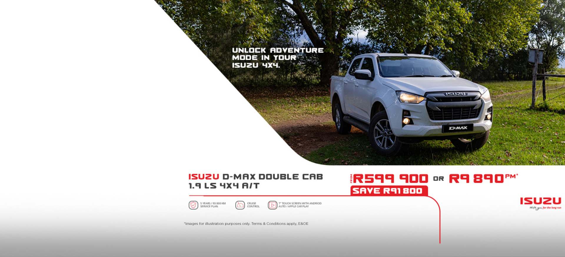 ISUZU DMAX 1.9LS 4x4 A/T 4x4 from R9 890pm*