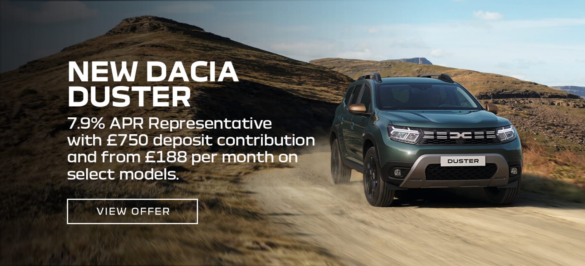 Dacia Duster from £188 per month 7.9%APR