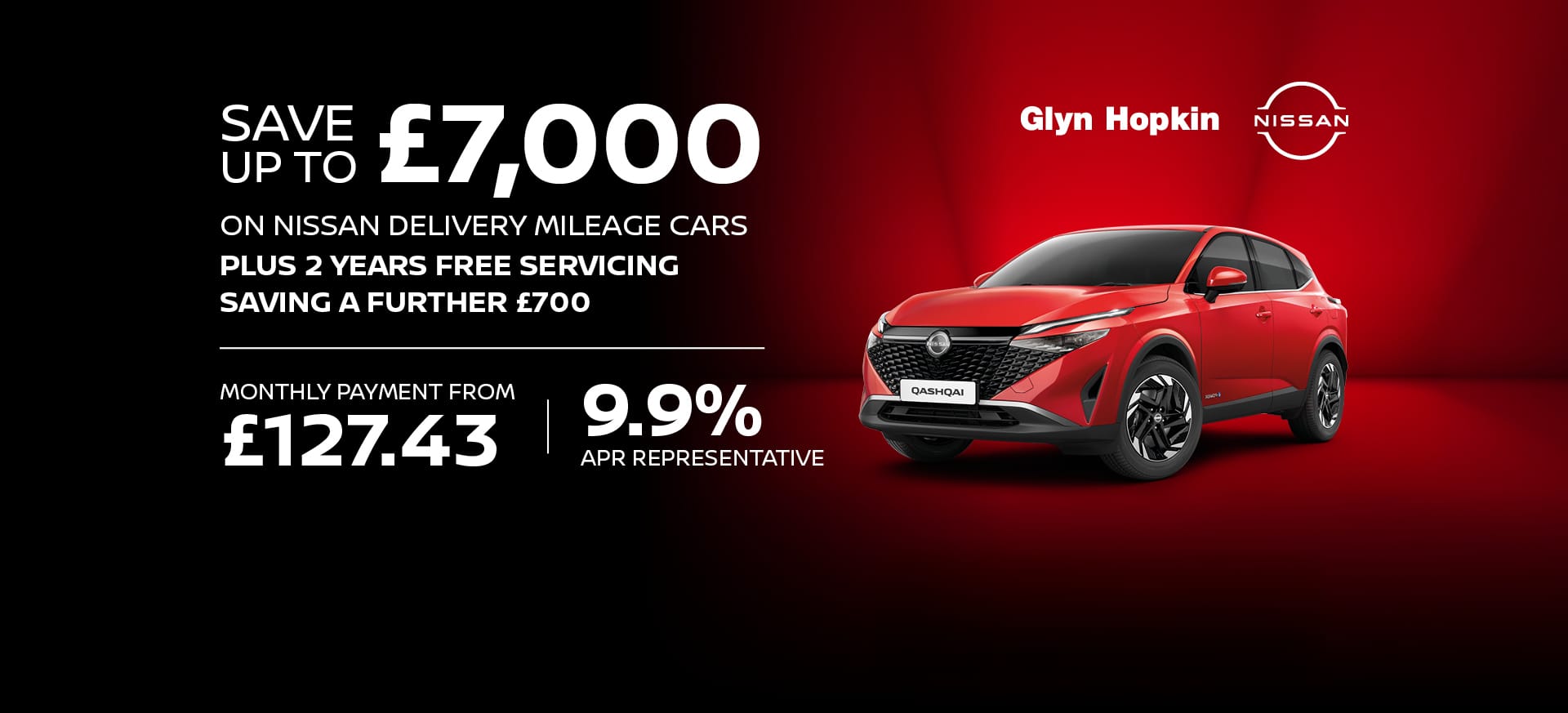 Nissan Qashqai Pre reg Banner