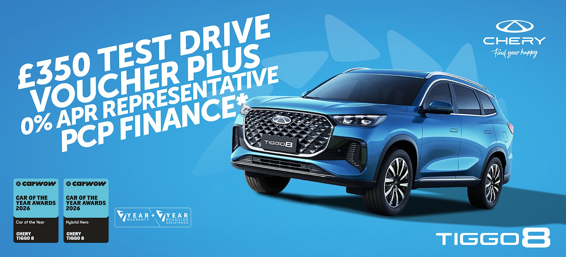 Discover happy driving with 0% APR on the TIGGO 8.