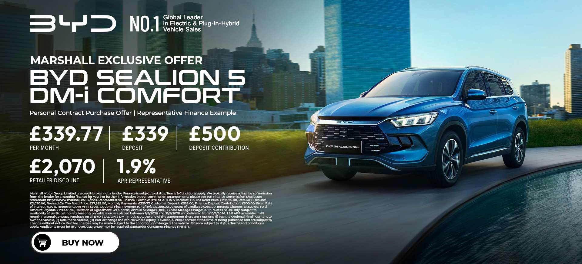 BYD SEALION 5 DM-i Personal Contract Purchase Exclusive Offer