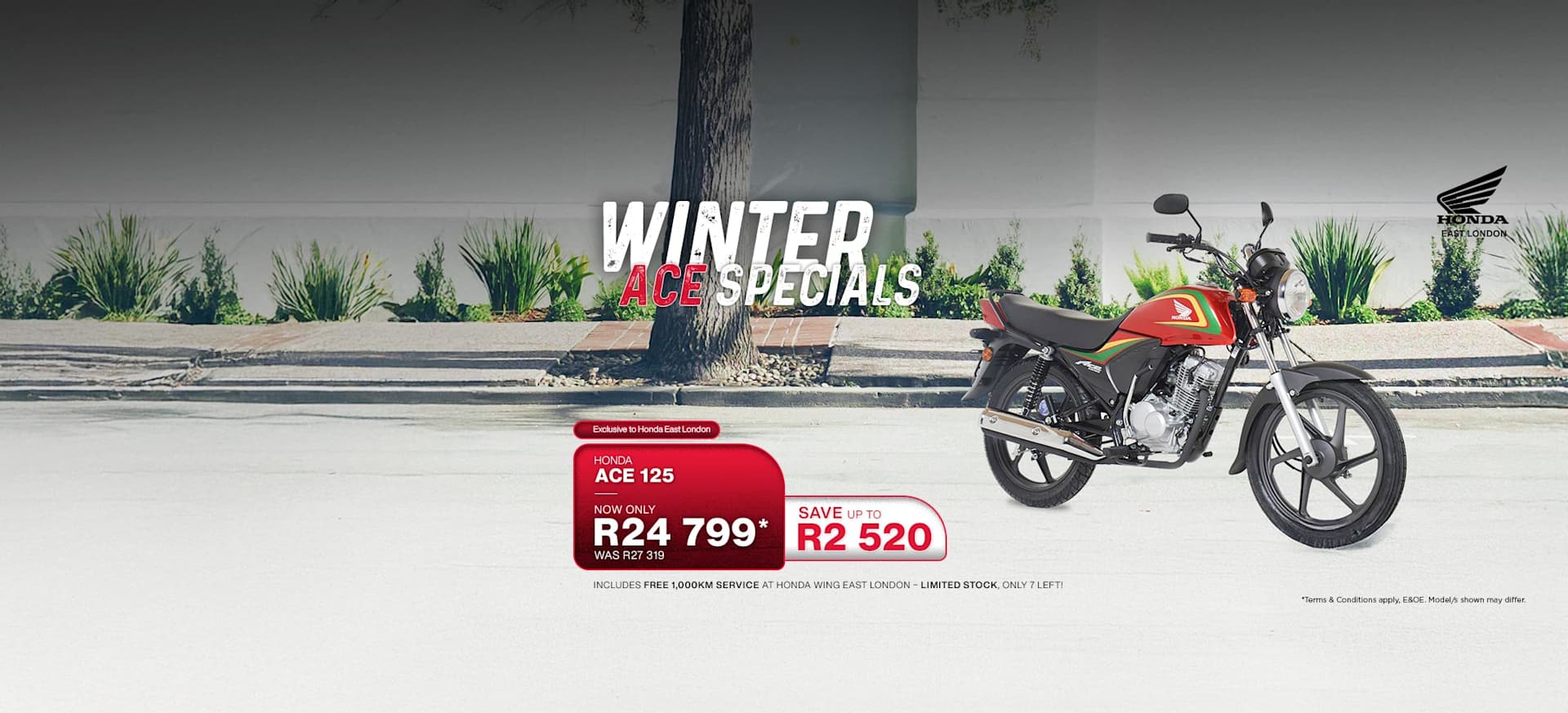 New Ace 125 now only R24 799* SAVE up to R2 520