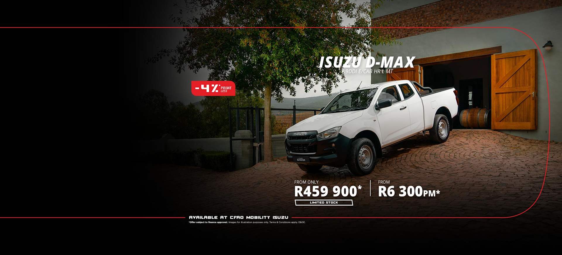 New ISUZU 1.9 HR L Extended Cab Bakkie Special Offer from only R6 300 pm*