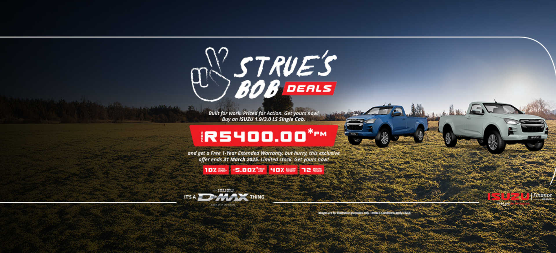 ISUZU S/C Prime -5.80% from R5400pm*