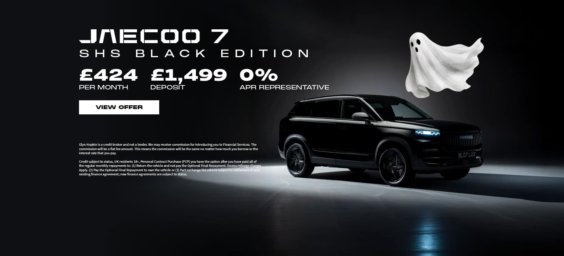 Jaecoo 7 black luxury Halloween Q4 Banner