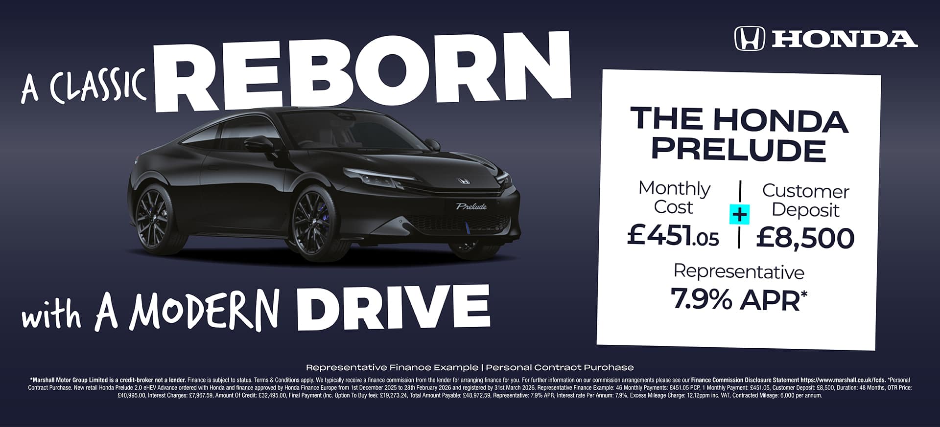 Honda Prelude Personal Contract Purchase Offer