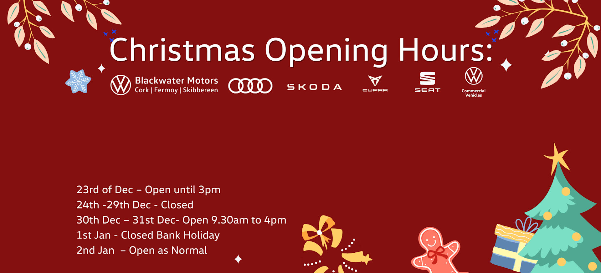Christmas Opening Hours 