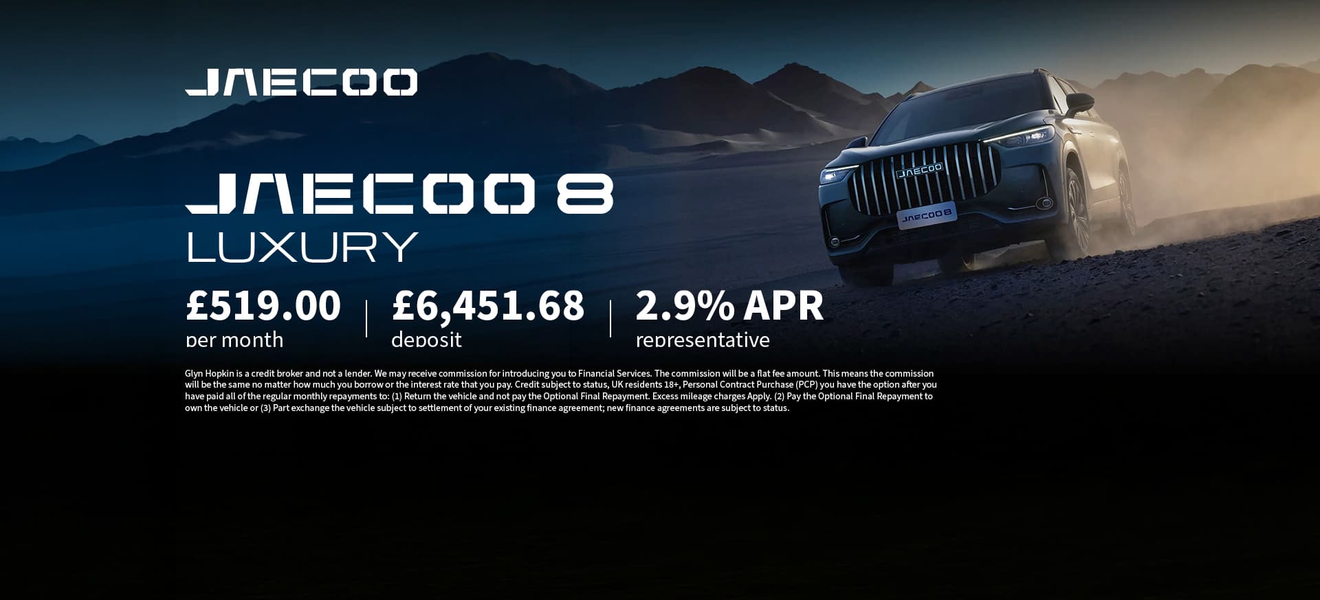 Jaecoo 8 Luxury Banner