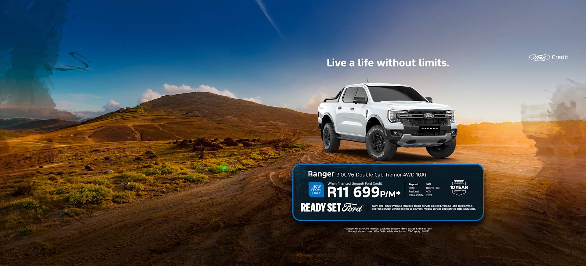 Ford Ranger 3.0L V6 Double Cab Tremor 4WD 10 AT from R11 699pm*