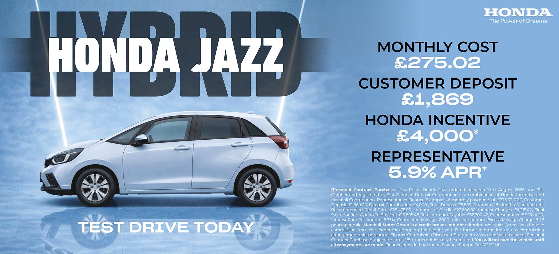 HONDA JAZZ PERSONAL CONTRACT PURCHASE OFFER