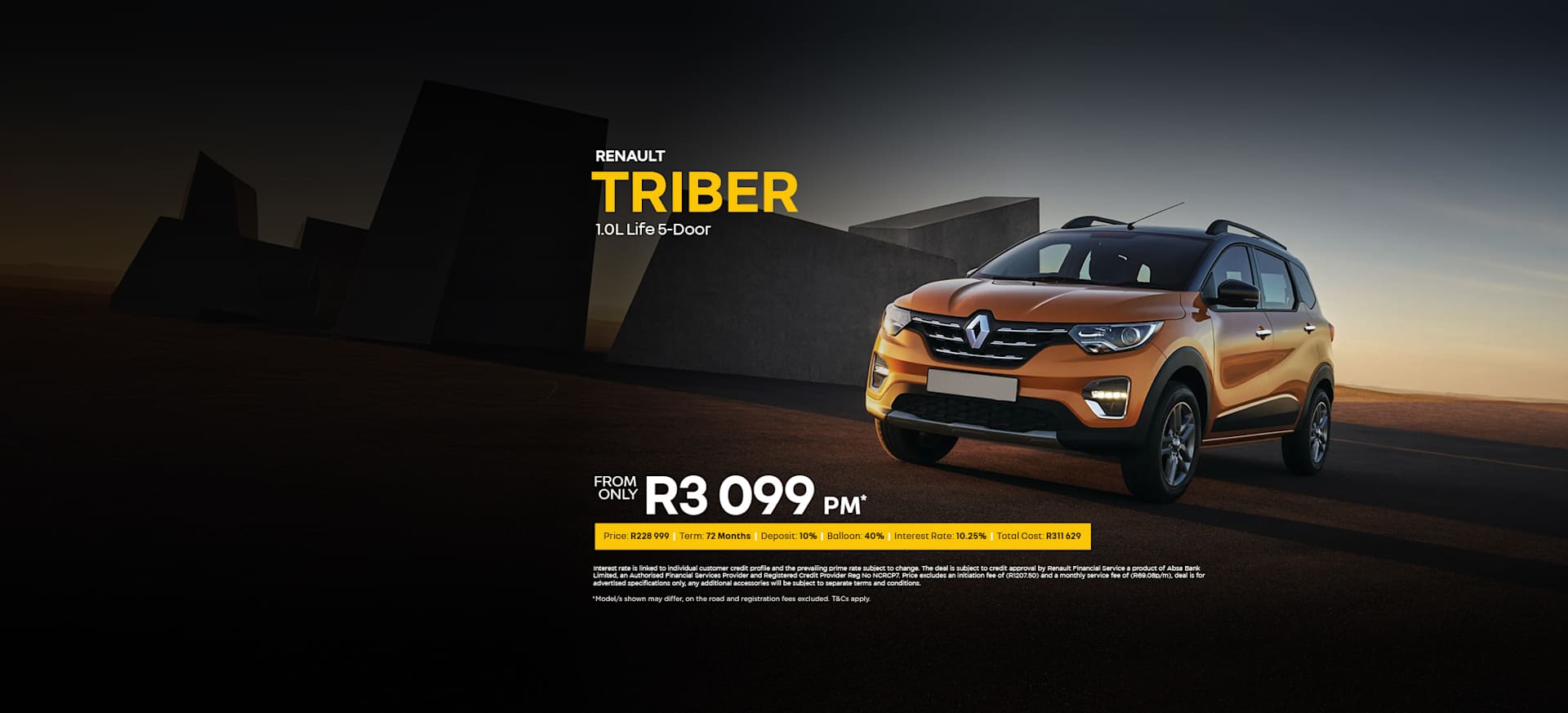 New Renault Triber 1.0L Life 5-door Offer from R3 099pm*
