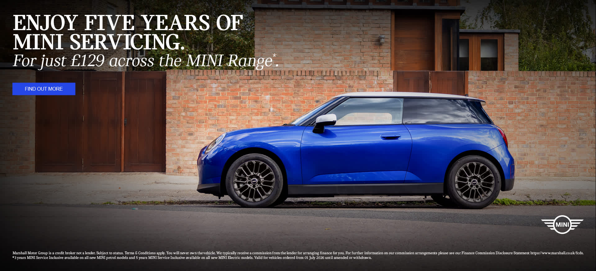 Enjoy 5 years on MINI Servicing for just £129.