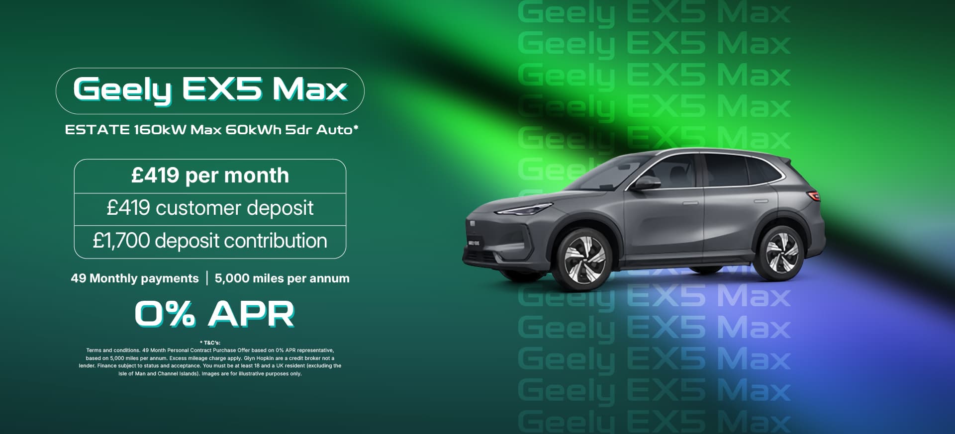 Geely EX5 0% Banner Max