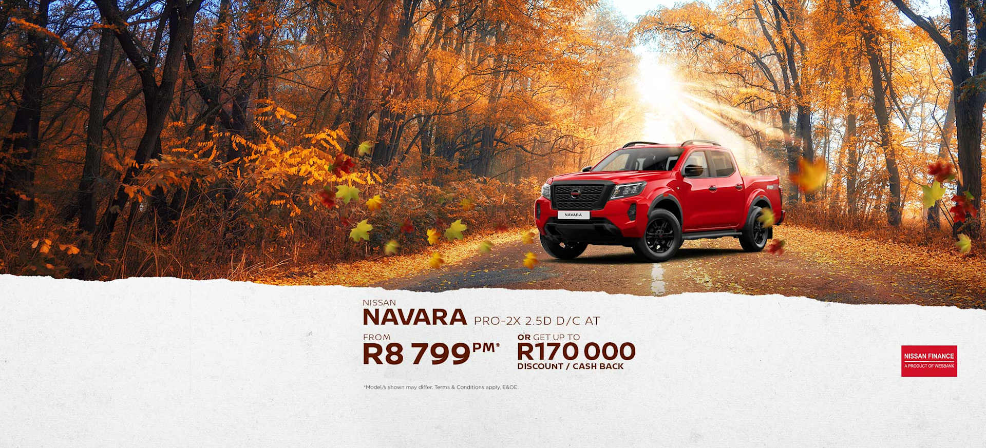 Nissan Navara 2.5D Pro-2X Auto Double Cab From only R8 799pm*