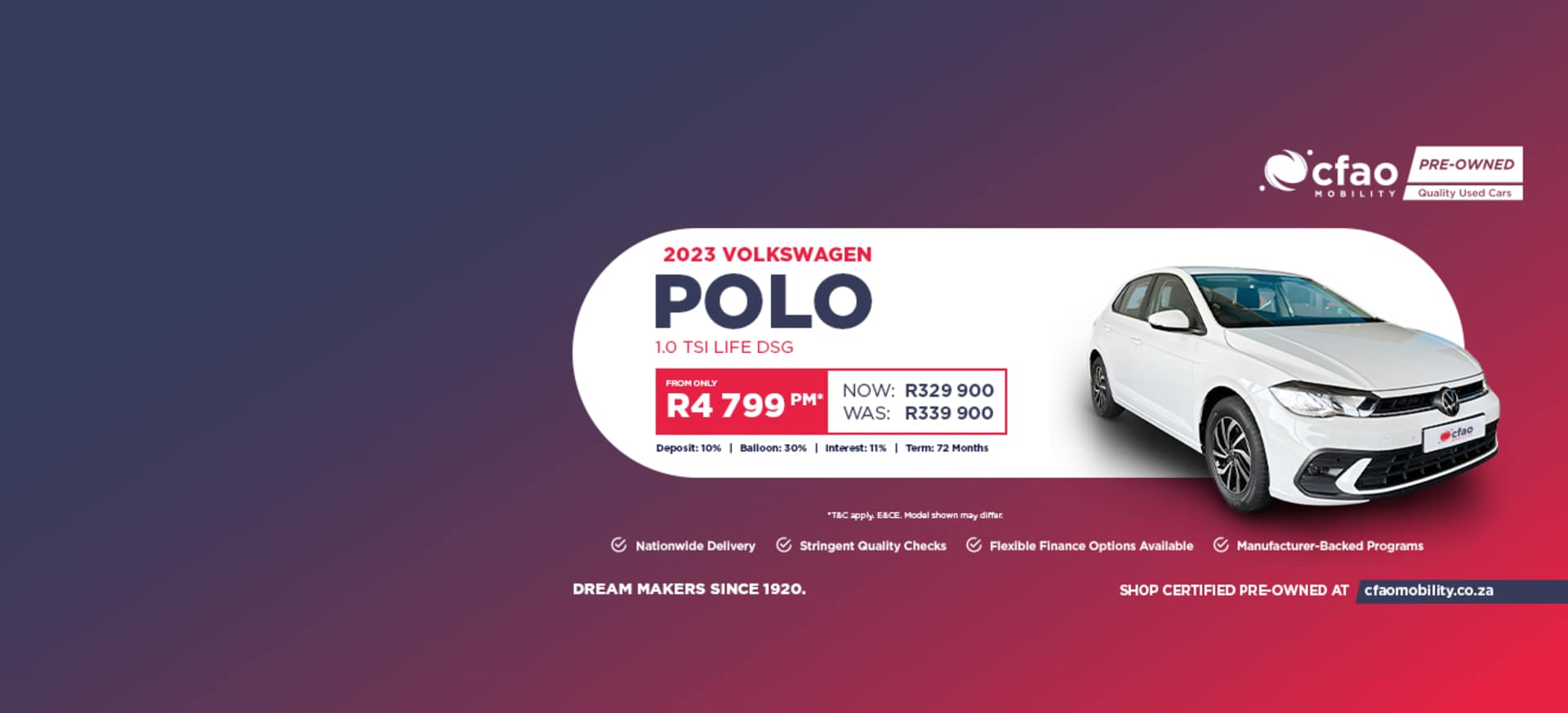 Used Special Offer - VW Polo Life - 2023 Volkswagen Polo Life 1.0 TSI DSG from R4 799pm*