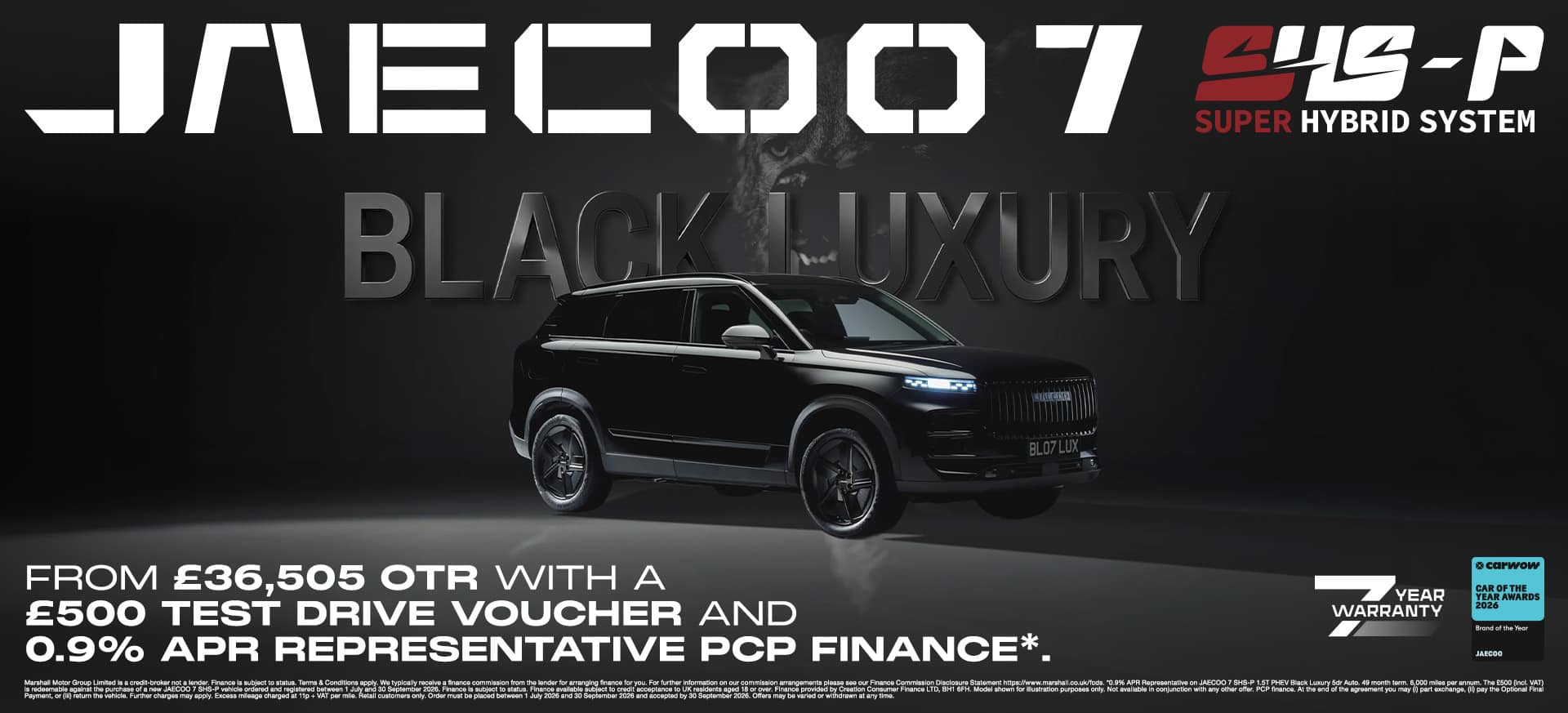 JAECOO 7 SHS-P Black Luxury Offer