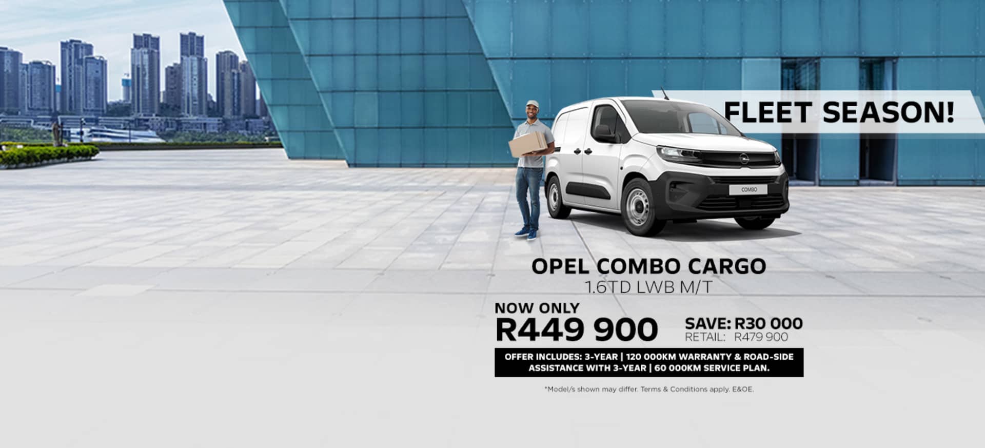 New Opel Combo Cargo now only R449 900 - Save R30 000 - Fleet Deals Available