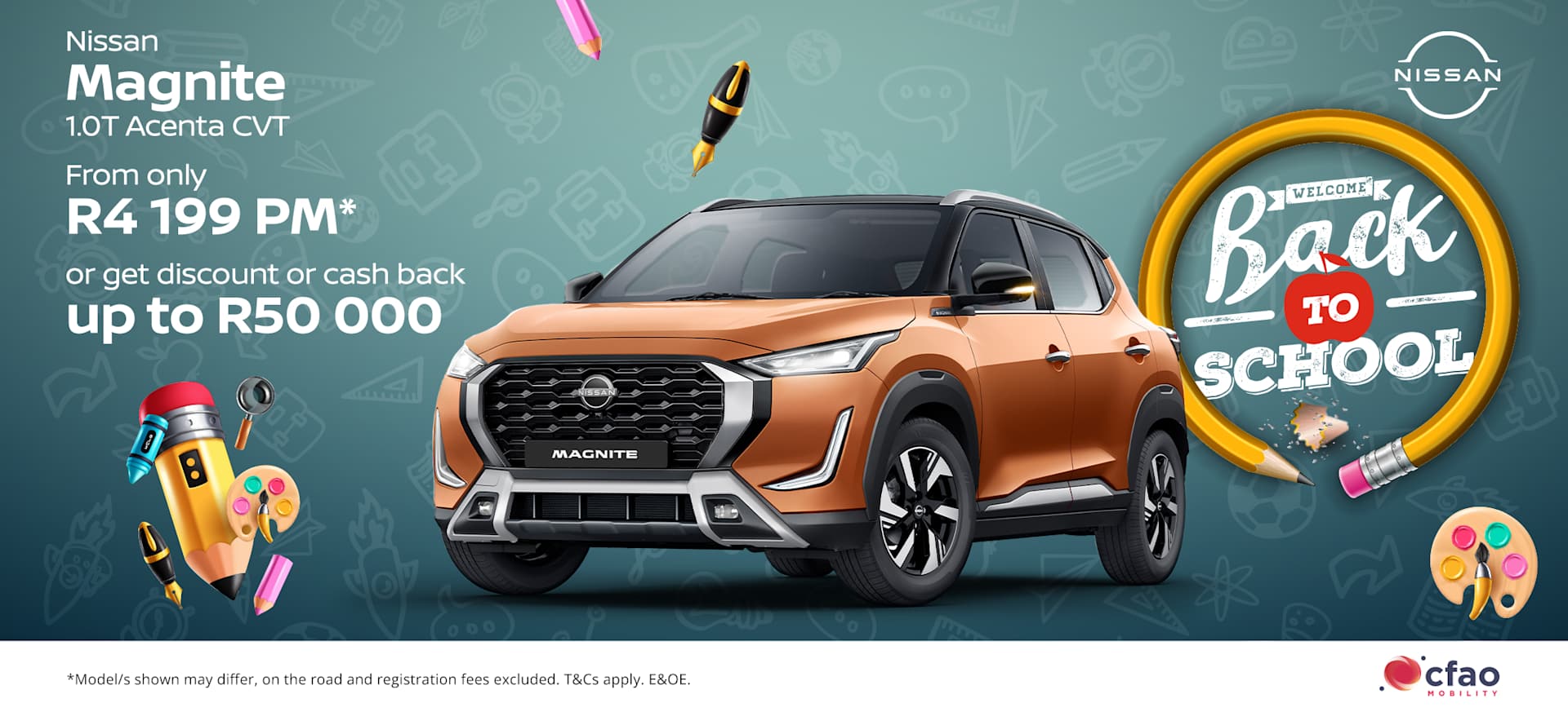Nissan Magnite 1.0T Acenta CVT From only R4 199pm*