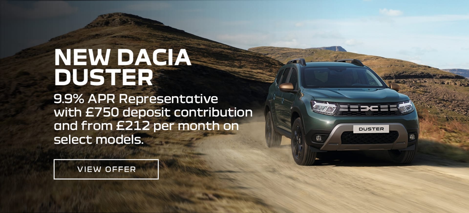Dacia Duster from £212 per month 9.9%APR