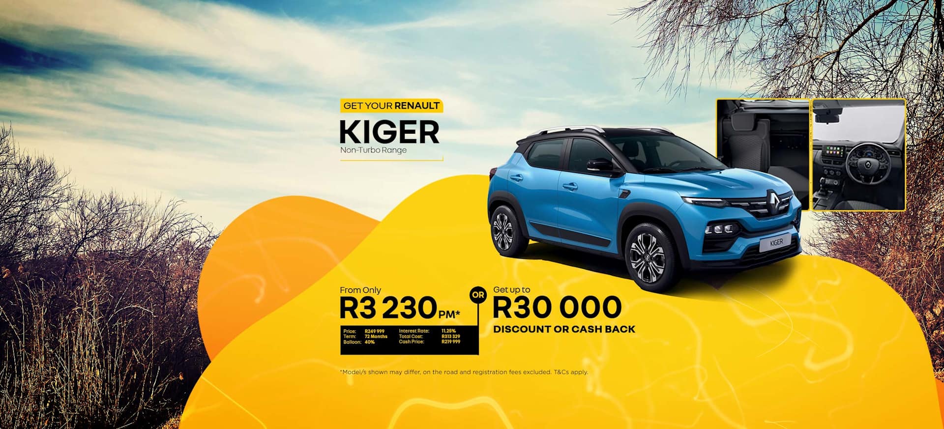 New Renault Kiger Non-Turbo Range Offer from R3 230pm*