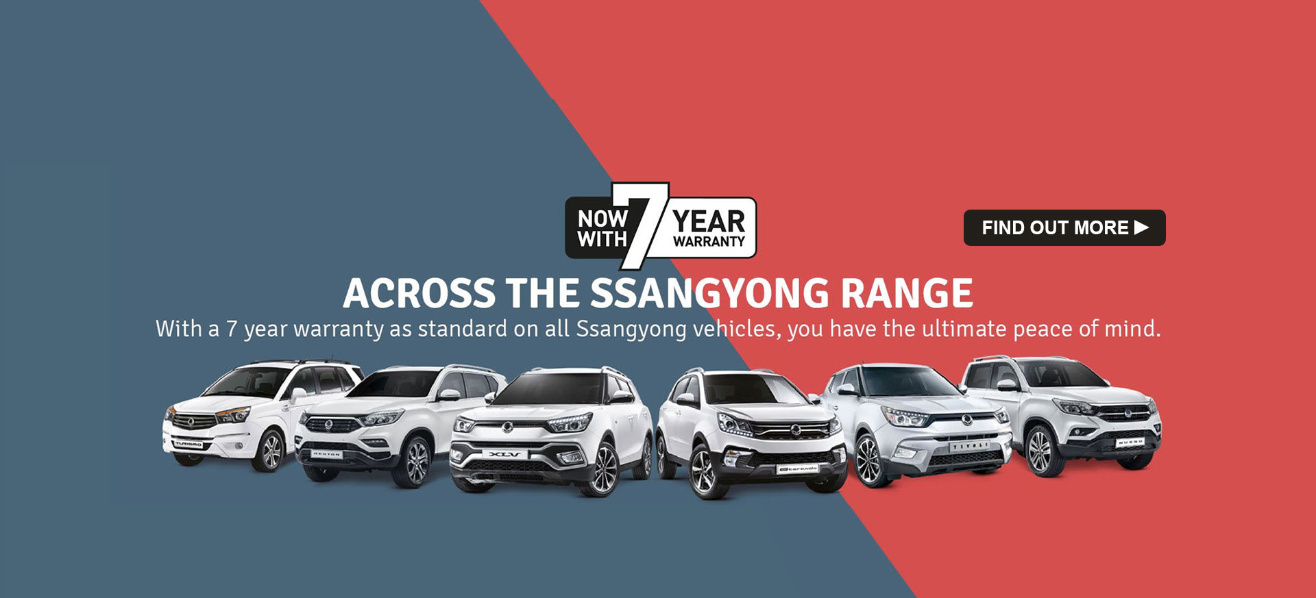7 Year warranty across the Ssangyong range