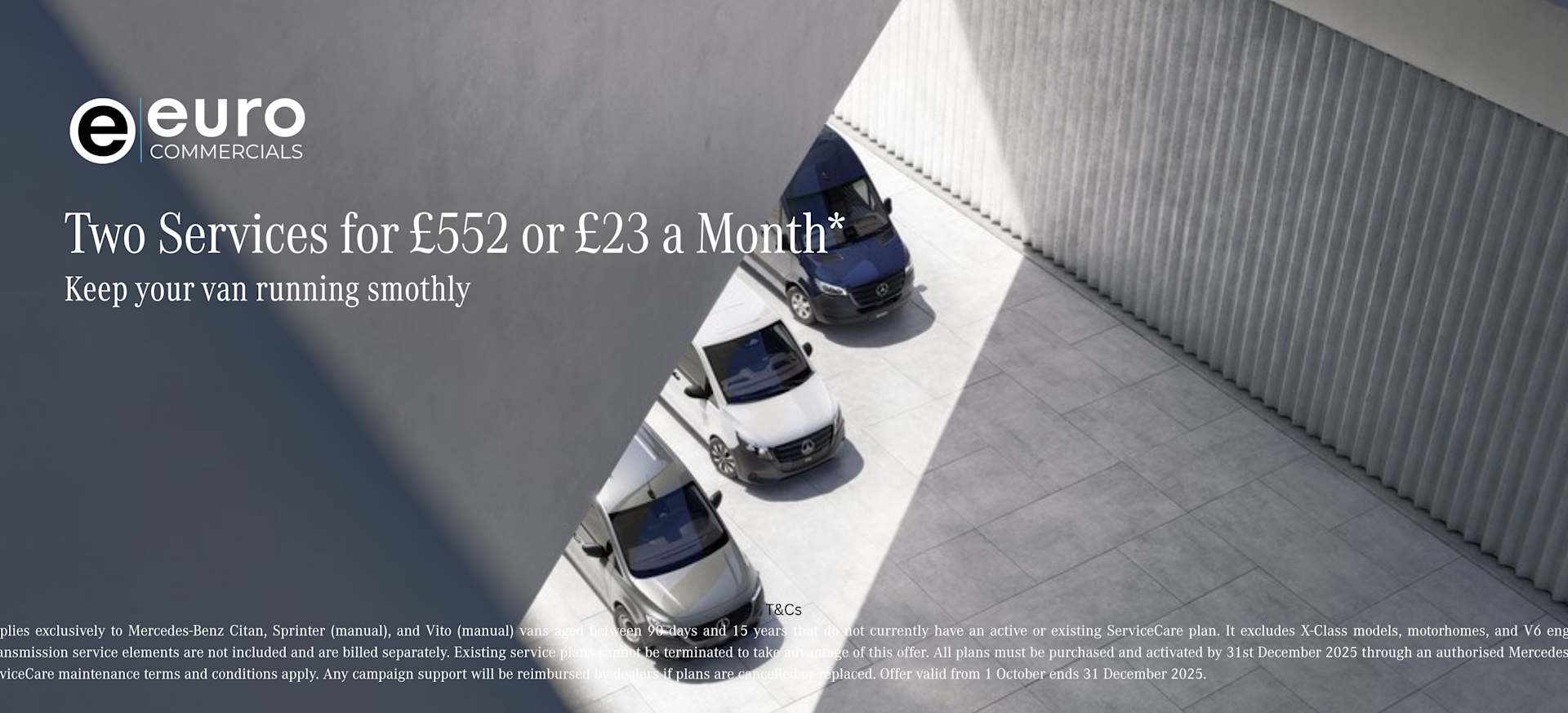Two Van Services for just £552 or £23 a month* 