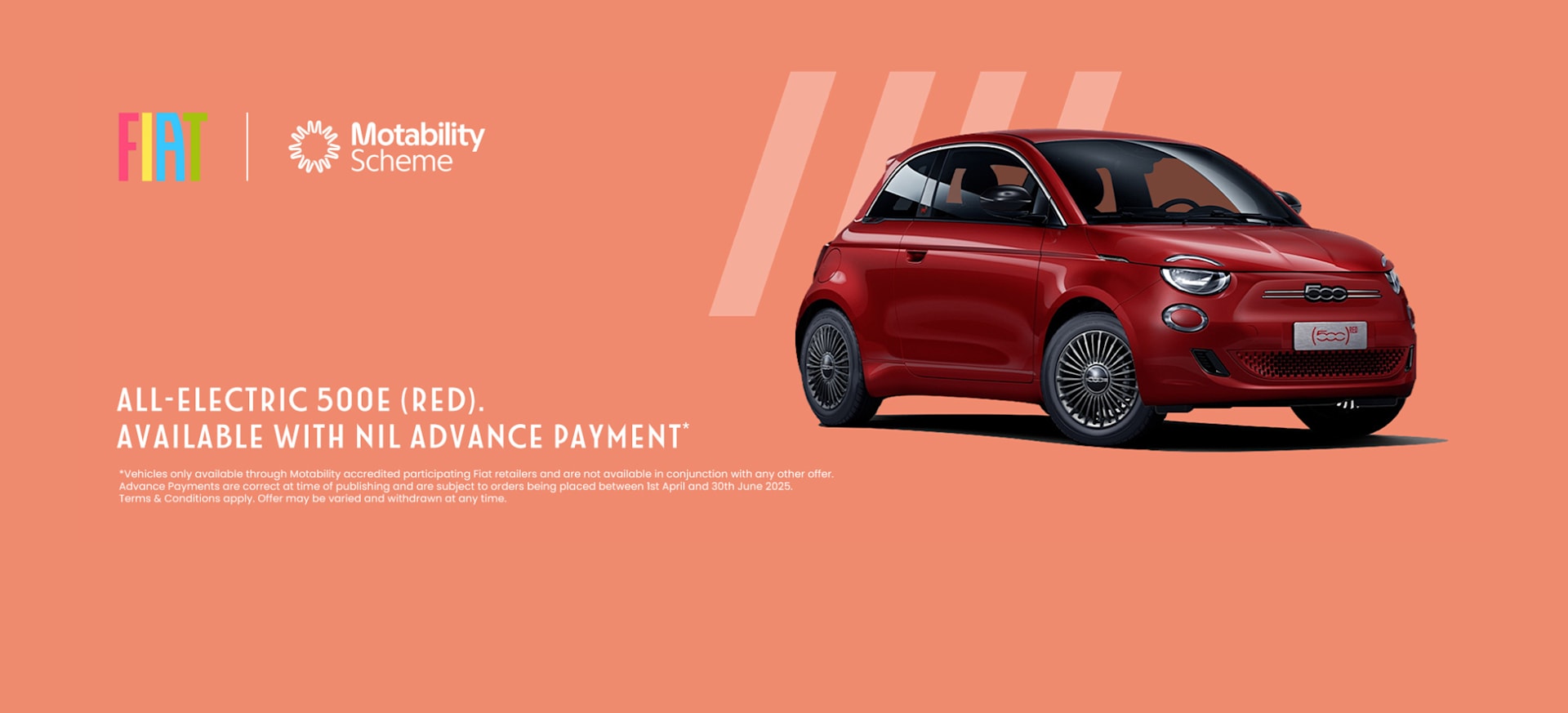 2025 Q2 April Fiat 500e RED Motability