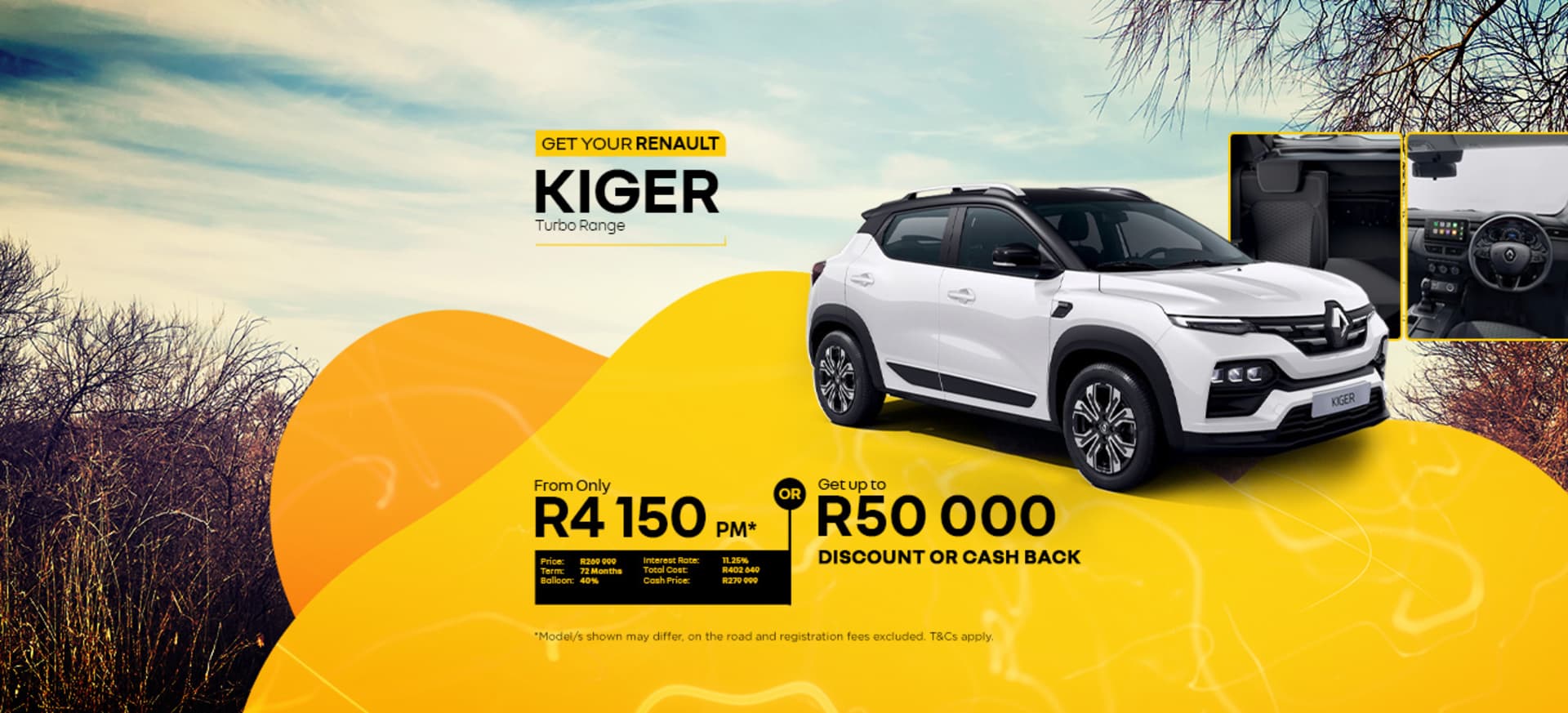 New Renault Kiger Turbo Range Offer from R4 150pm*