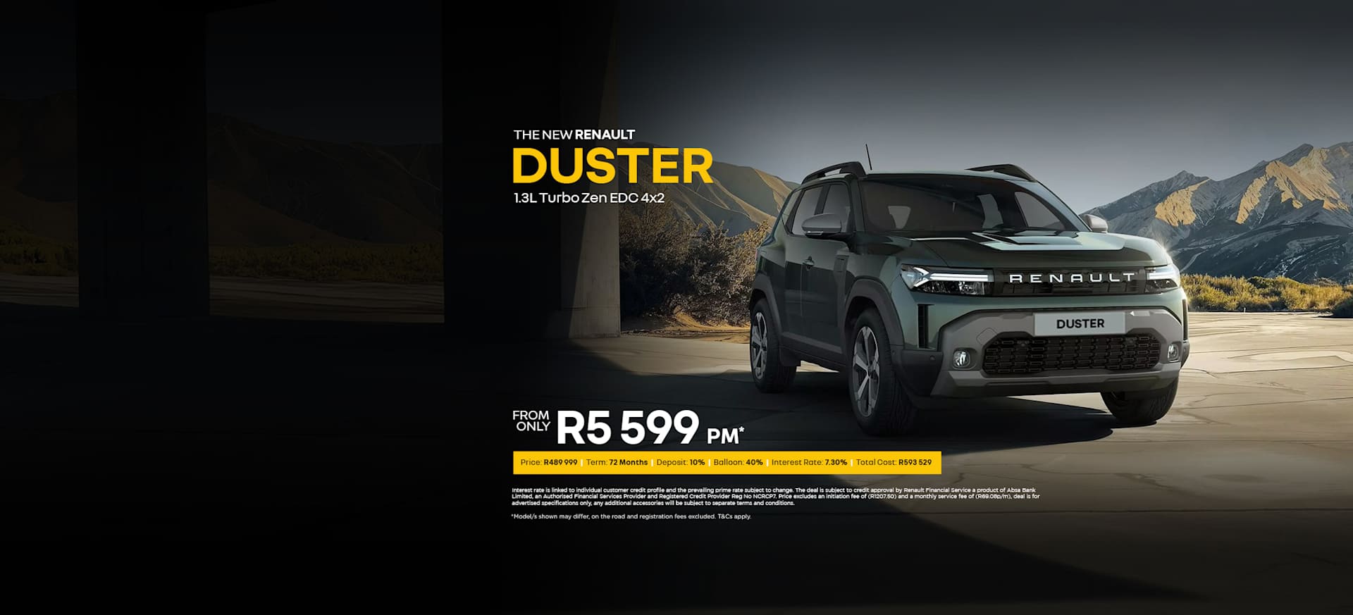 New Renault Duster 1.3L Turbo Zen EDC 4X2  Starting from R5 599pm*