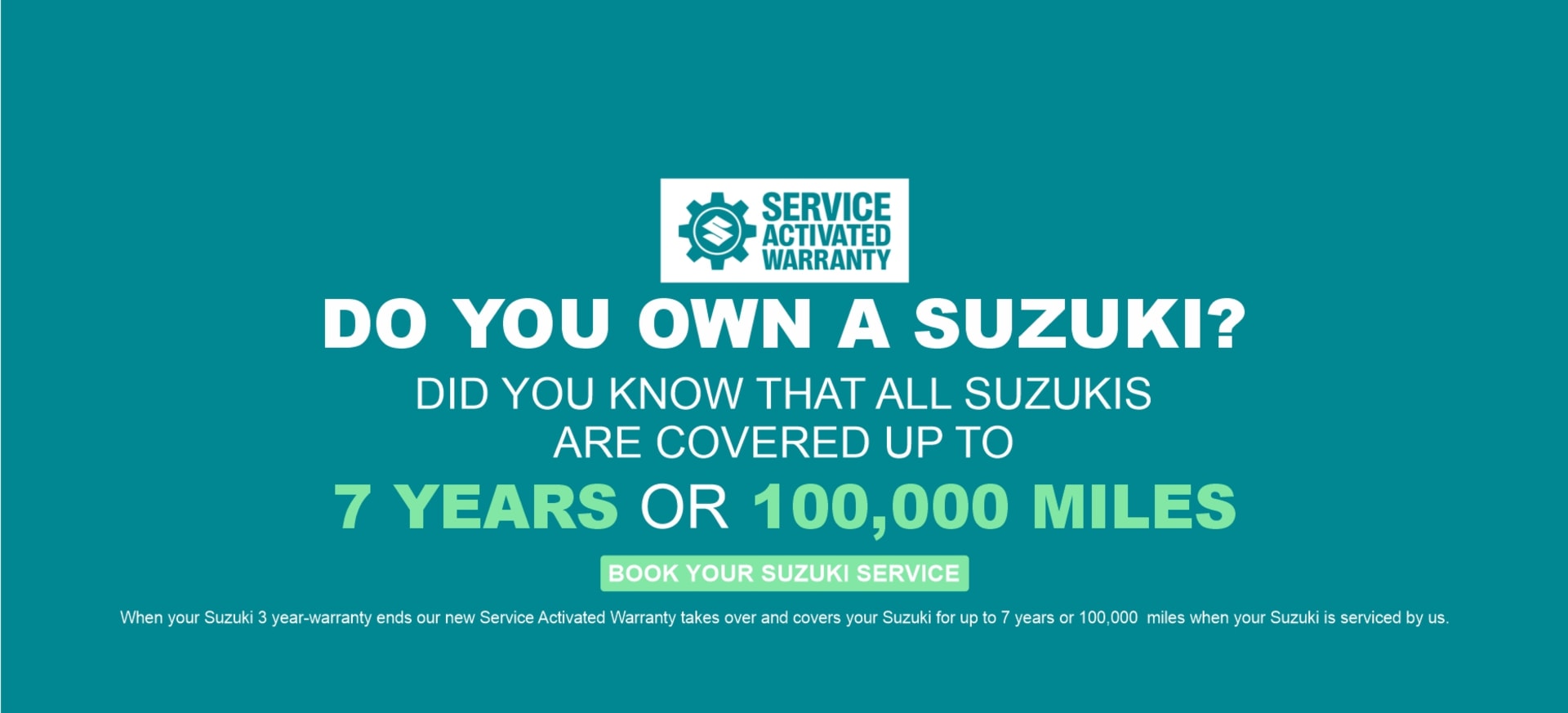 Suzuki Service Activated Warranty