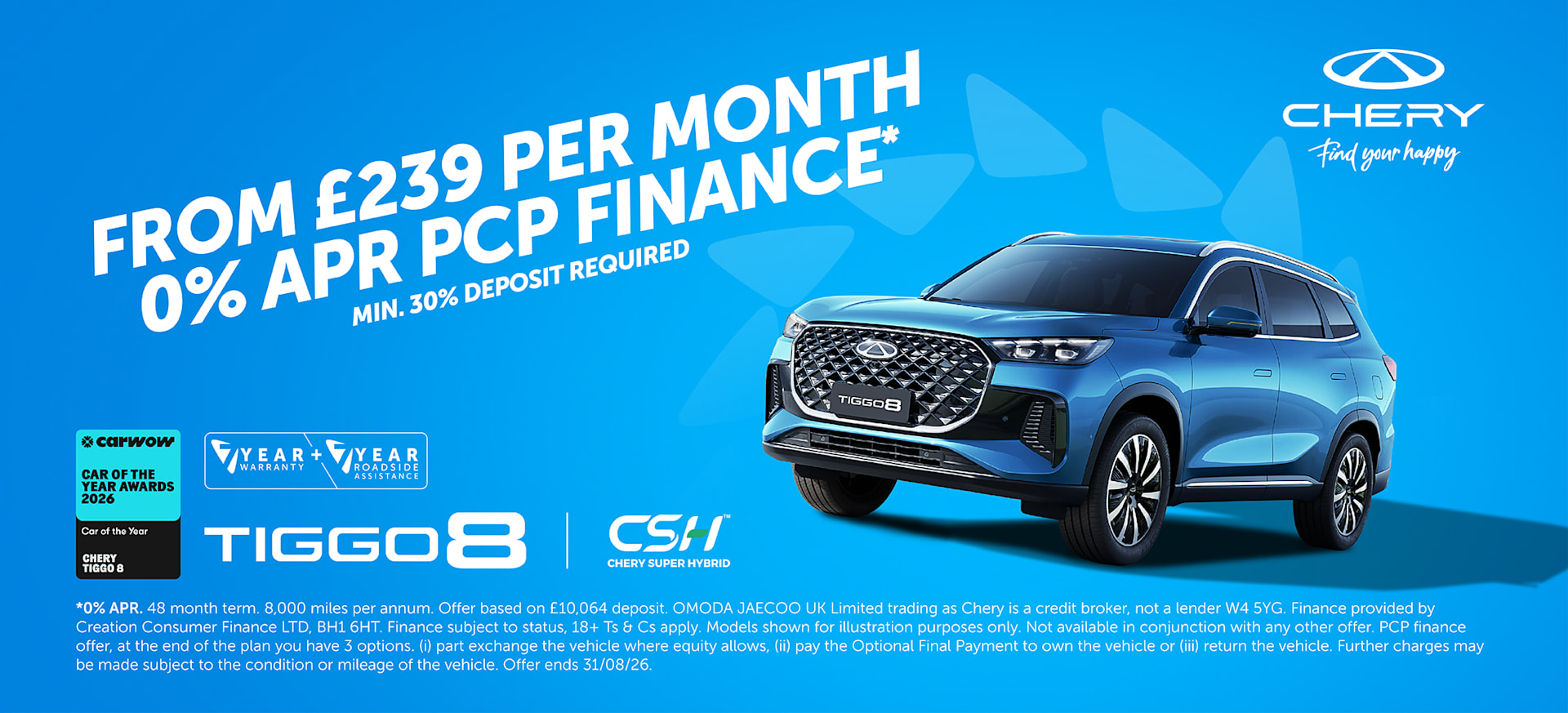 Chery Tiggo 8 0% Banner 