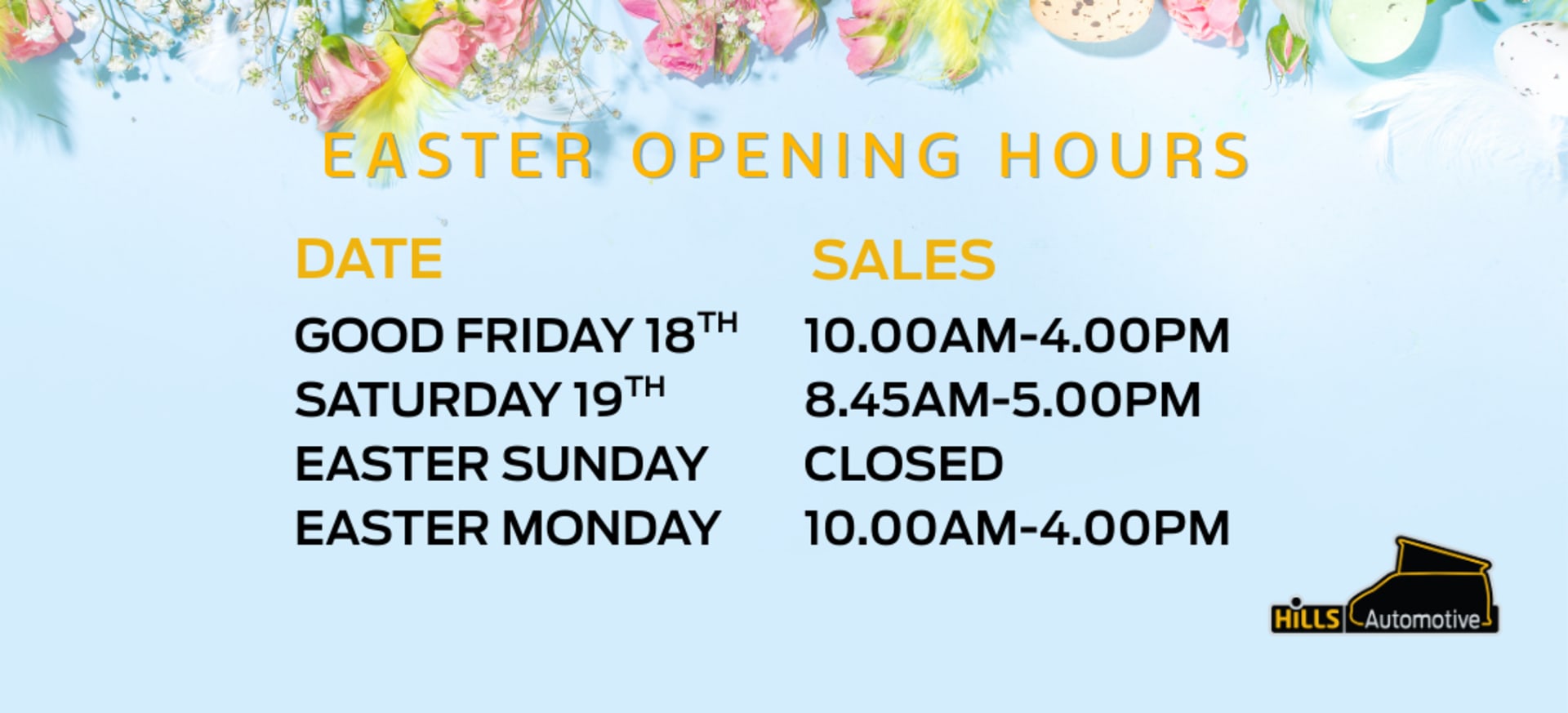 HA Easter Opening Hours 2025