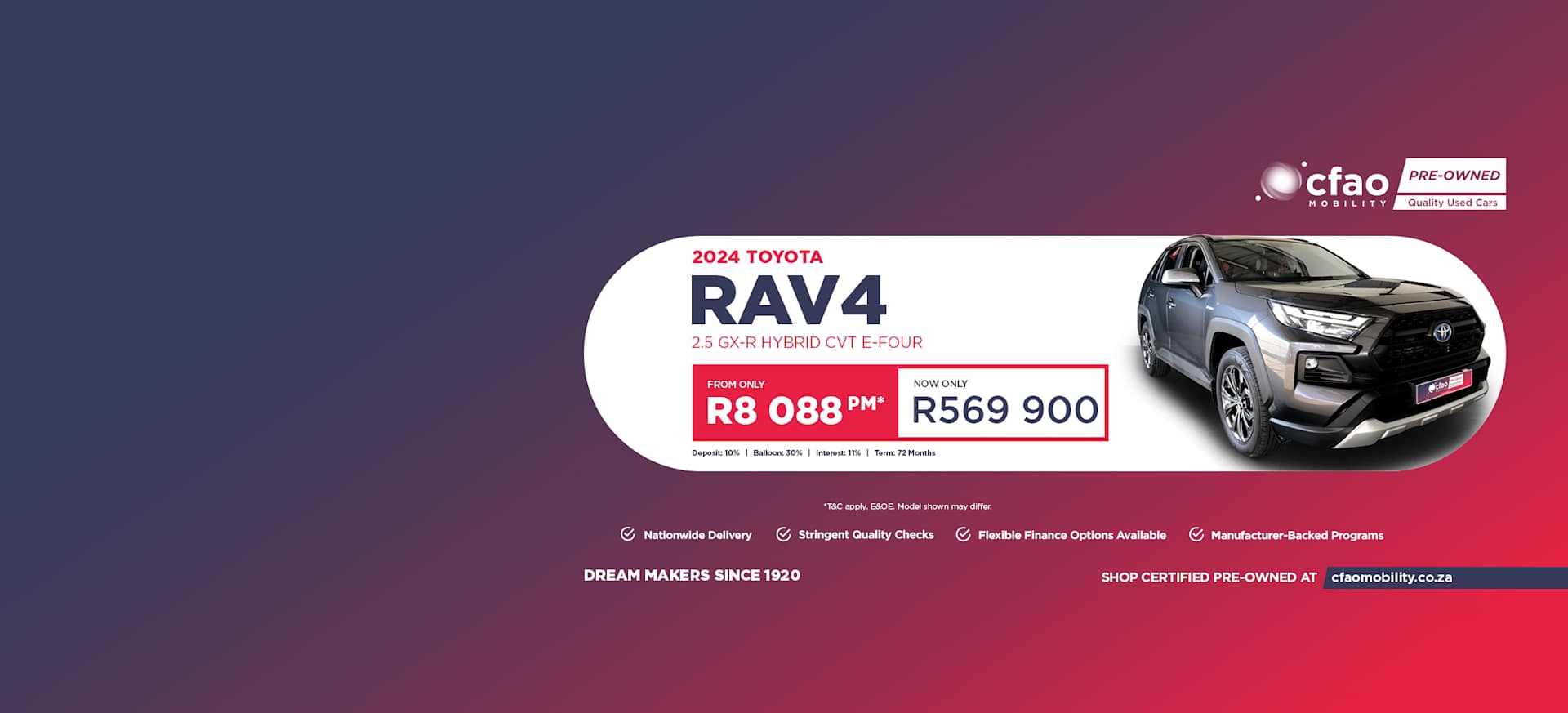 Used Special Offer - Toyota Rav4 2.5 GX-R Hybrid CVT E-Four R8 088pm*