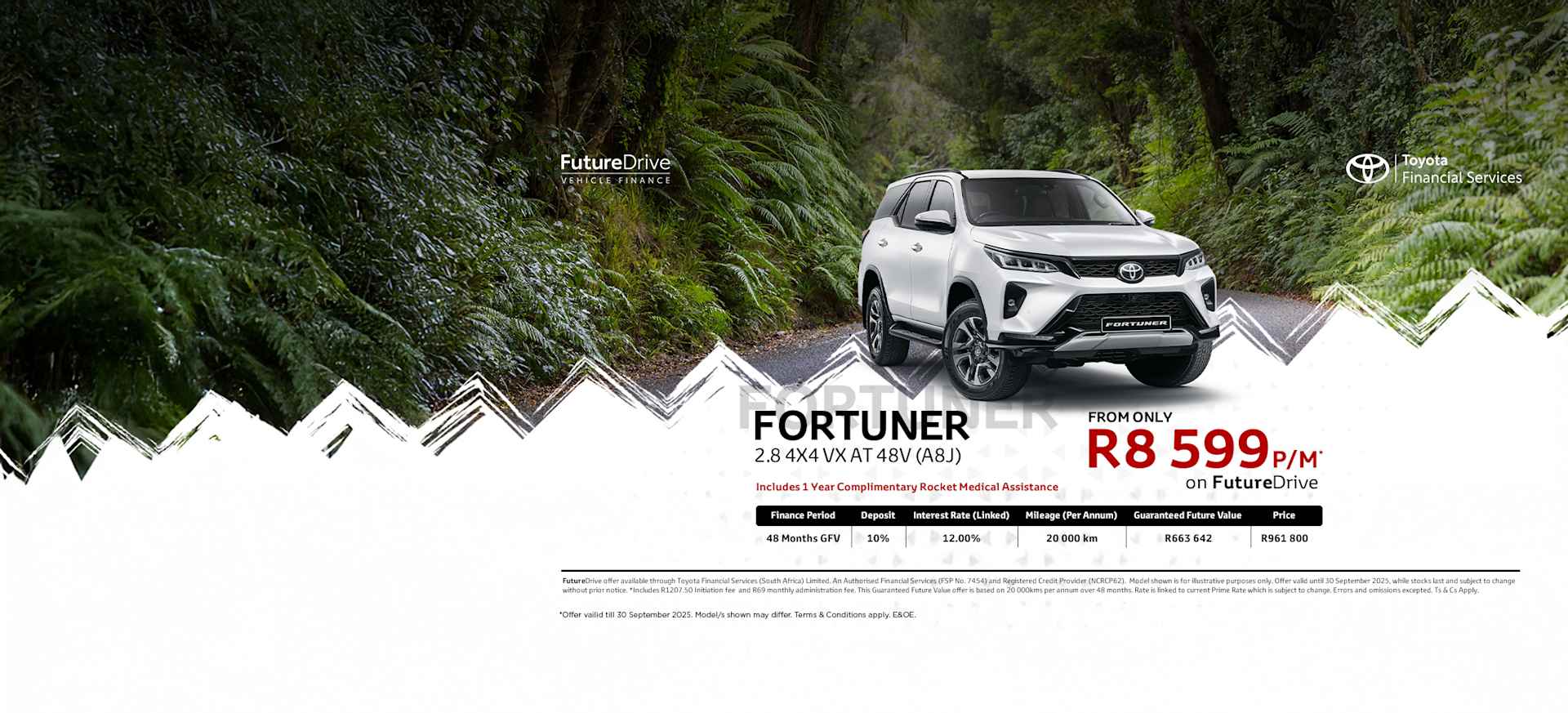 Toyota Fortuner 2.8 4x4 VX AT 48V from R8 599pm*