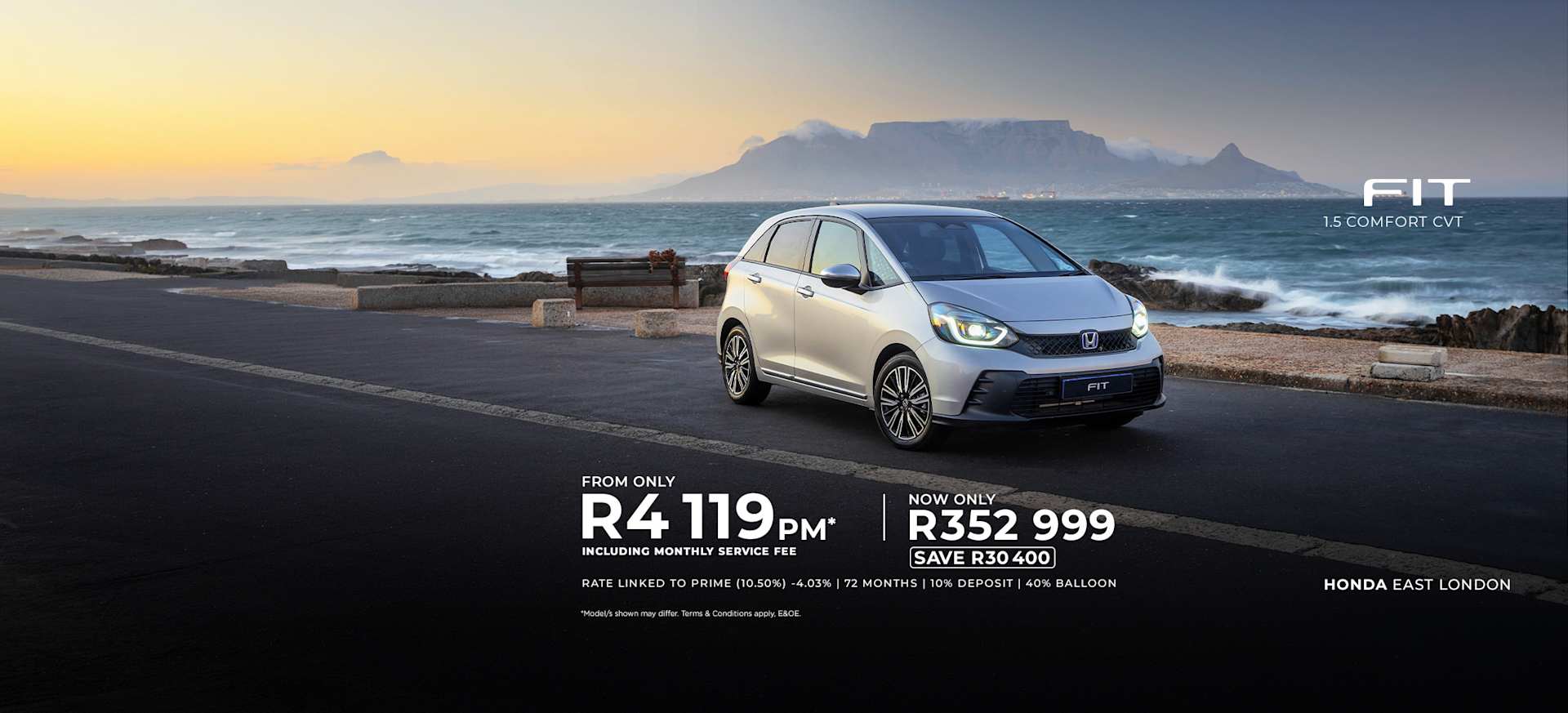 New Honda Fit 1.5 Comfort CVT from only R4 119pm*