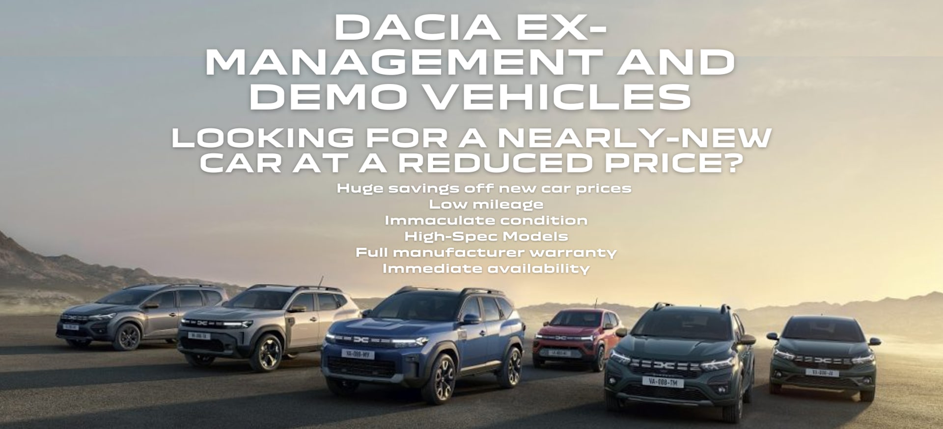 Dacia Ex-Management and Demo Vehicles