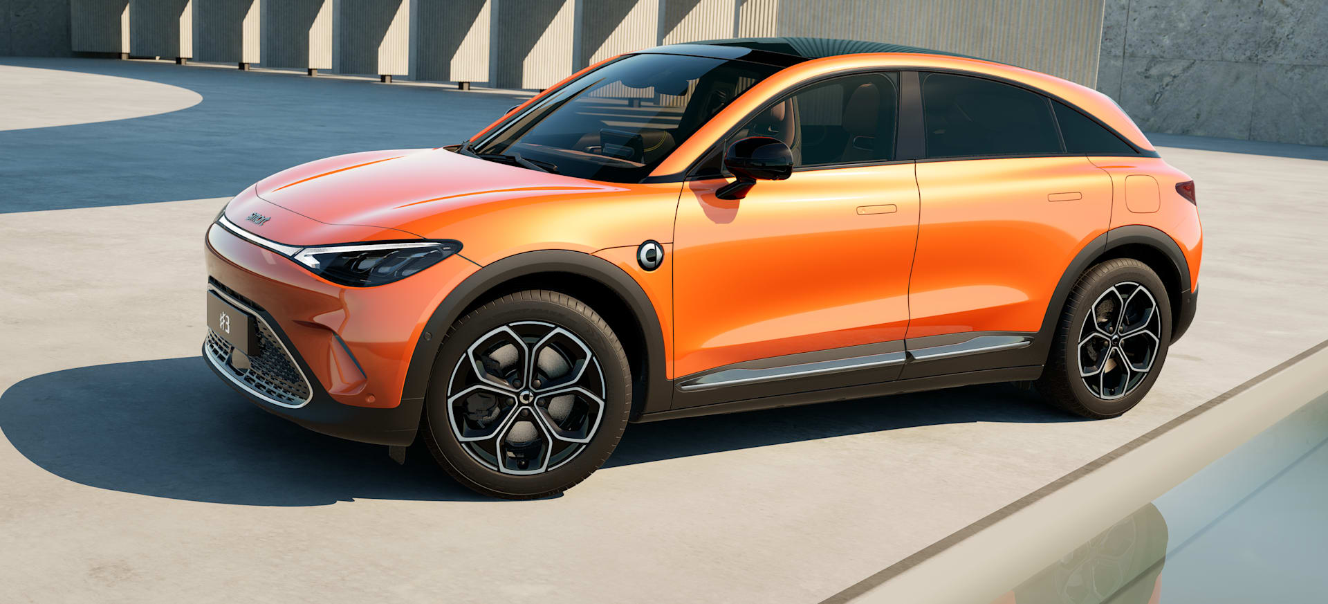 orange smart #3 electric coupe suv 