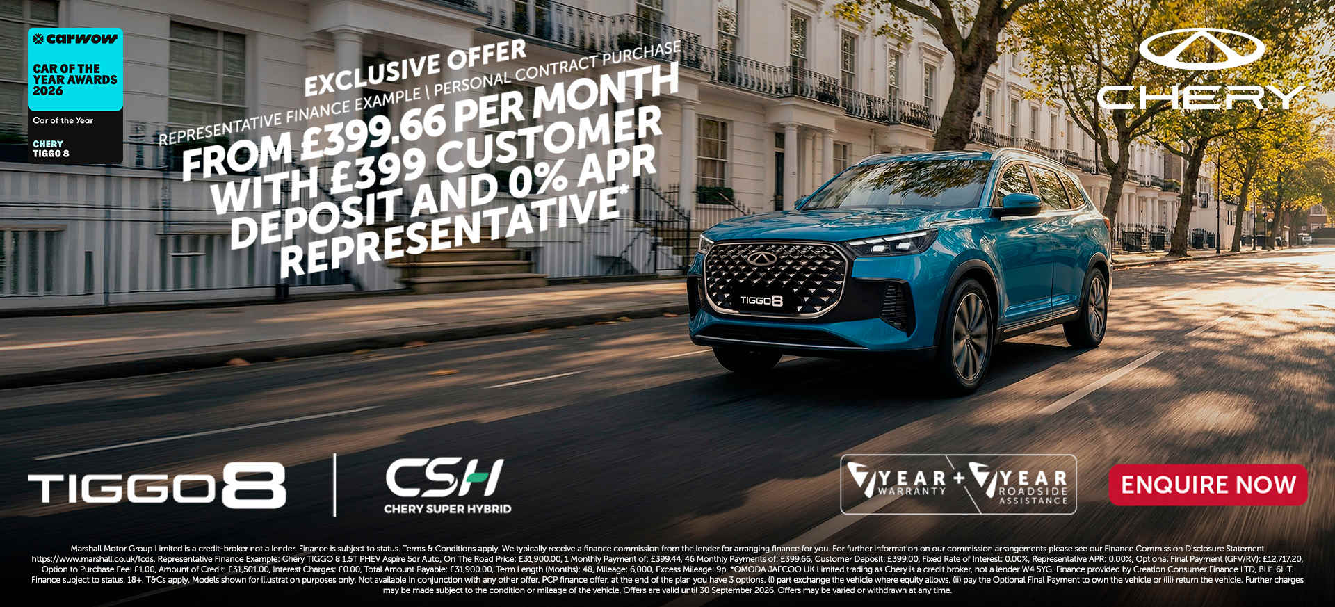 CHERY TIGGO 8 CSH ASPIRE | EXCLUSIVE OFFER