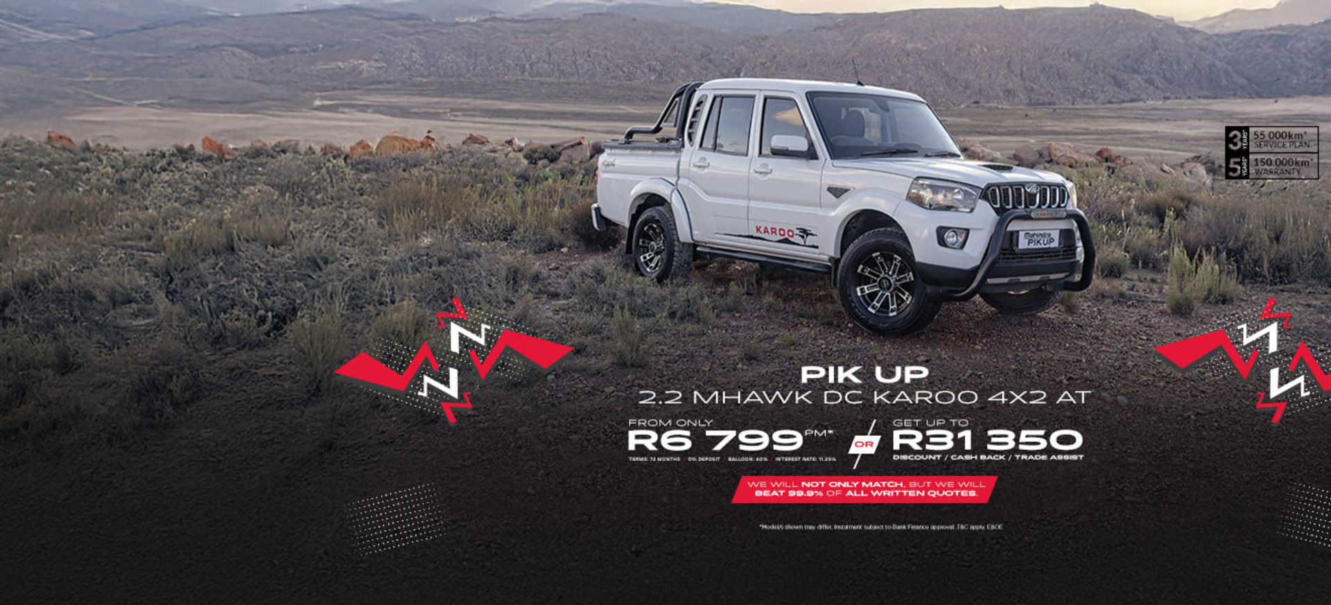 Mahindra PikUp 2.2 MHawk DC Offer From R5 699pm*