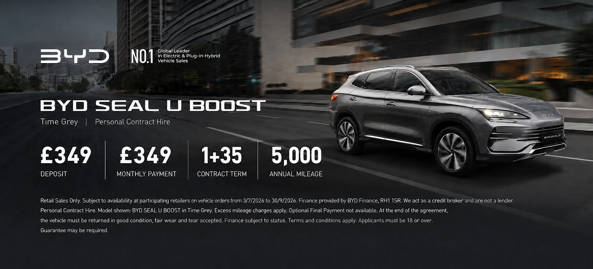 BYD SEAL U Contract Hire BANNER