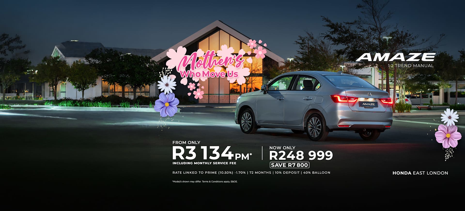 New Honda Amaze 1.2 Trend MT from only R3 134pm*