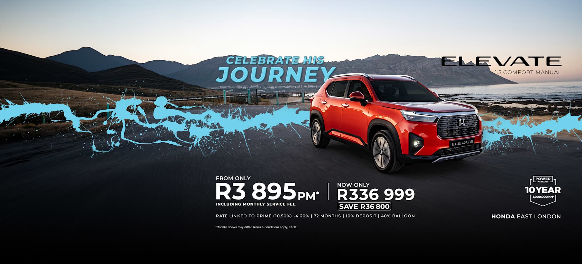 New Honda Elevate 1.5 Comfort MT from only R3 895pm* 