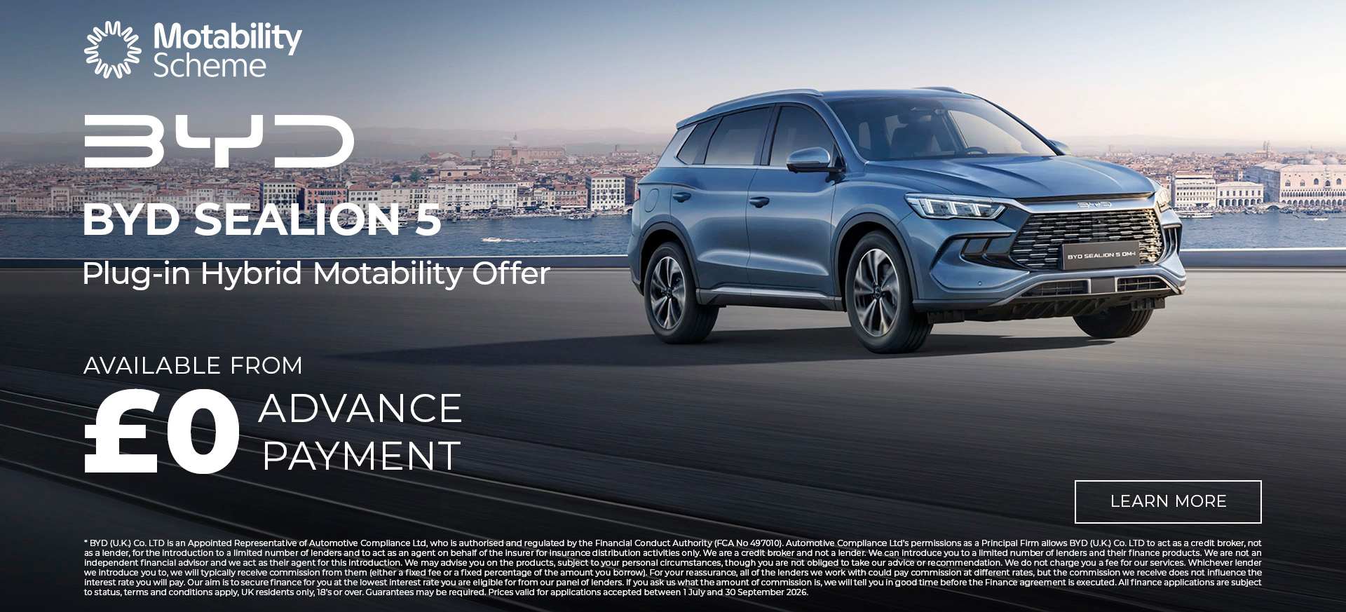 BYD SEALION 5 DM-i Motability Scheme Offer
