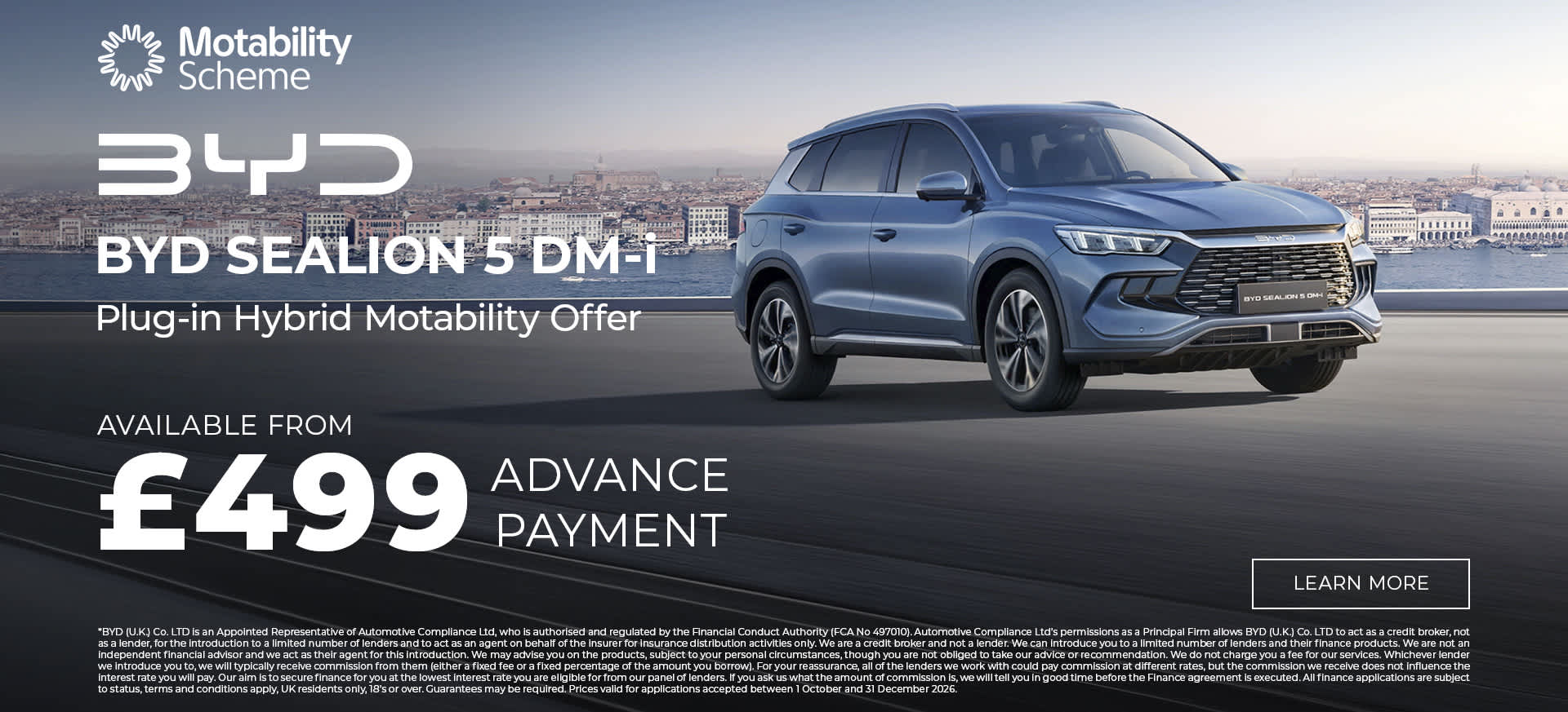 BYD SEALION 5 DM-i Motability Scheme Offer
