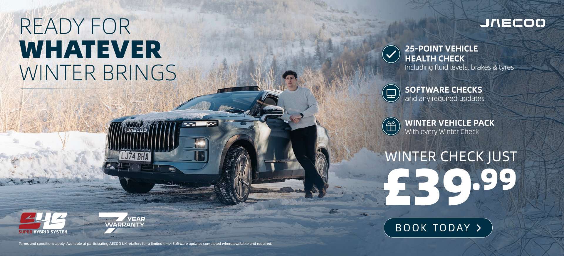 Get your JAECOO winter ready for just £39.99