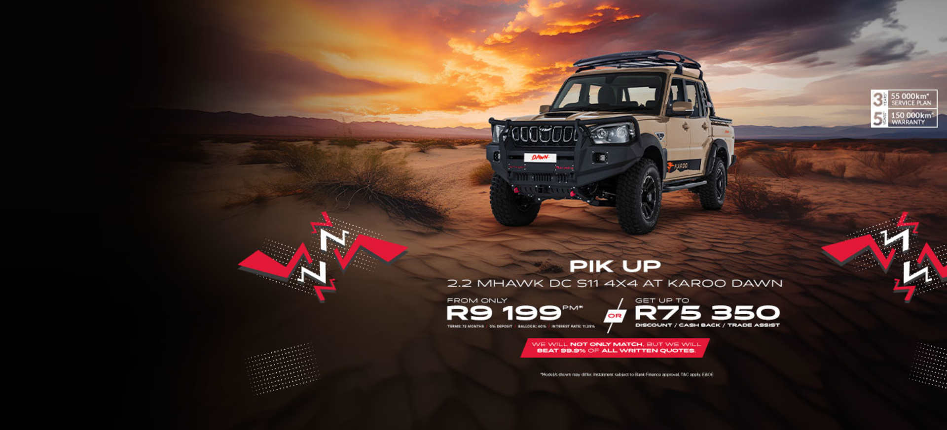 Mahindra PikUp 2.2 MHawk DC Offer From R5 699pm*