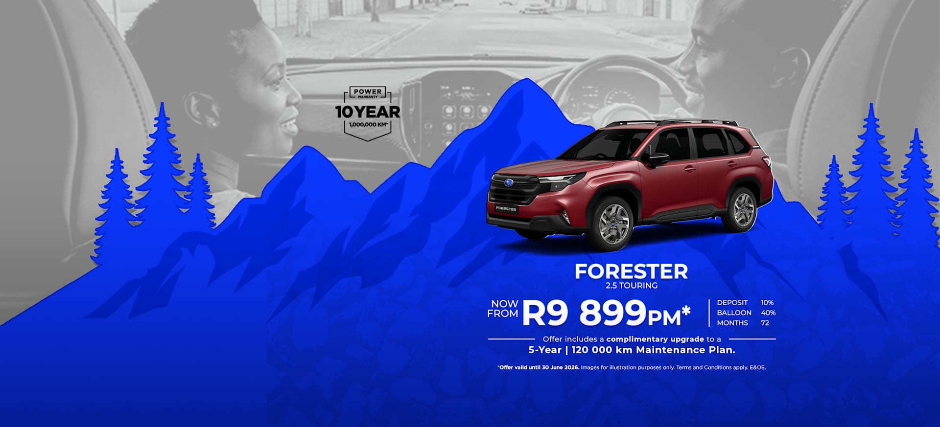 New Subaru Forester Touring Special Offer starting from R9 899pm* & Get R20 000 Deal Assistance with your purchase