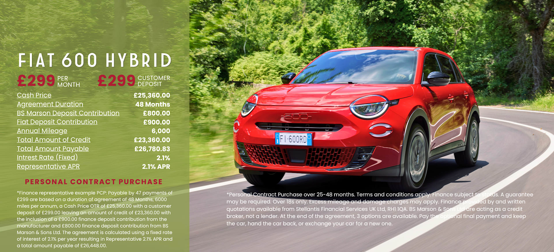 2025 Q3 July Fiat 600 hybrid 2.1% PCP