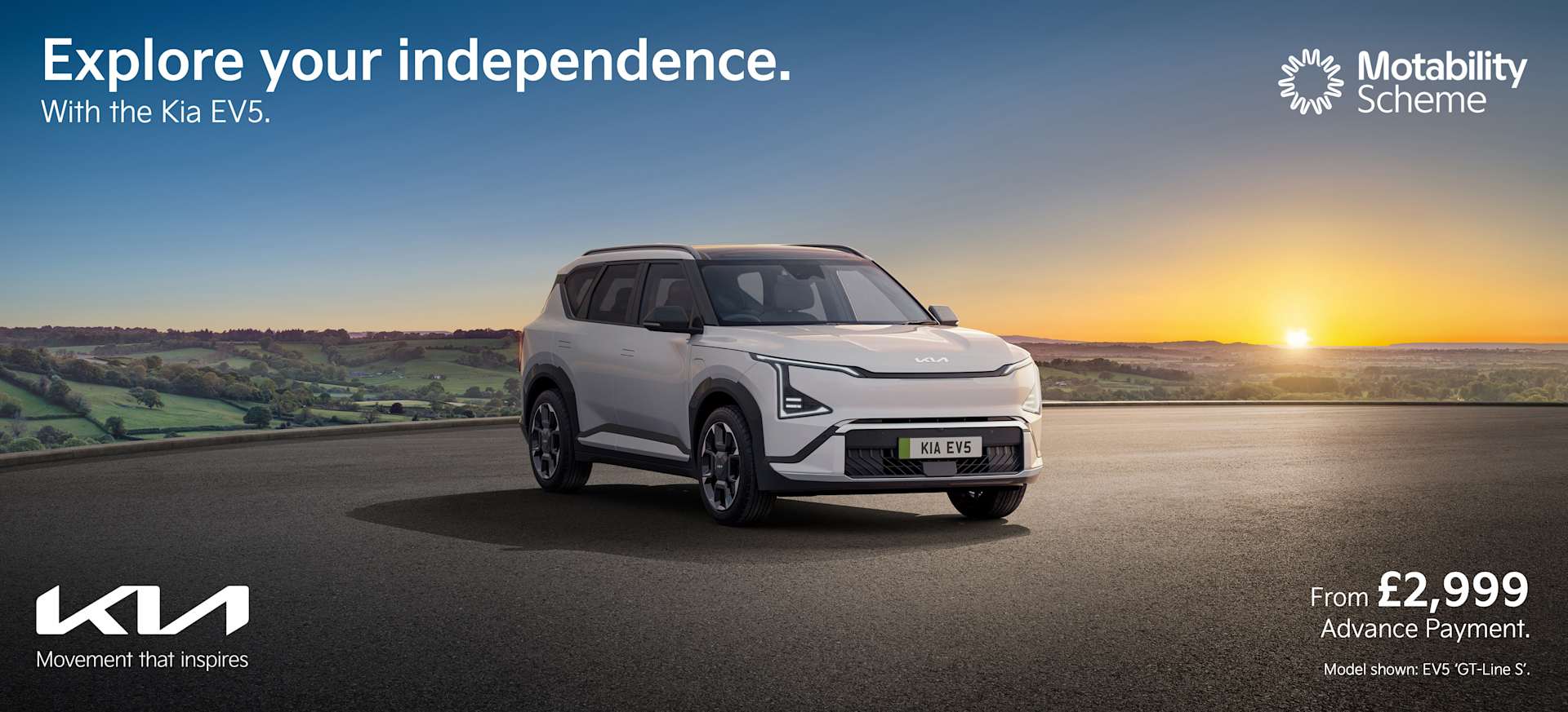 Kia EV5 Motability Banner