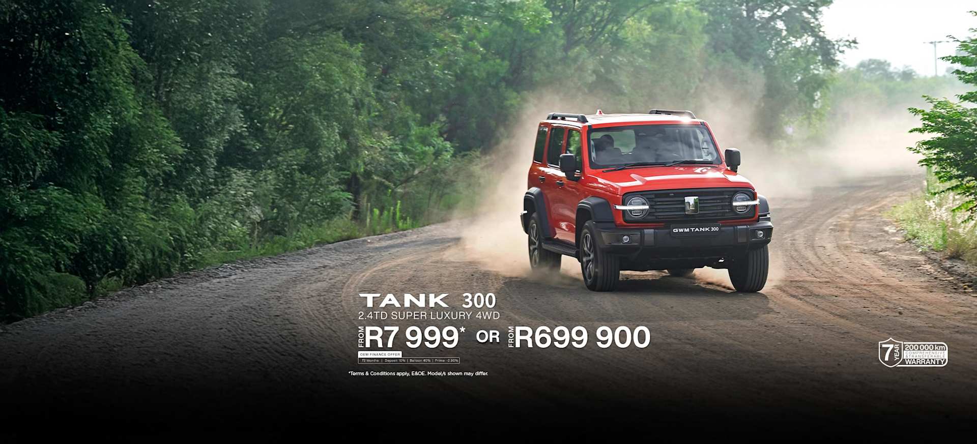 New Tank 300 Super Luxury Special Offer from R7999pm* or from only R699900*